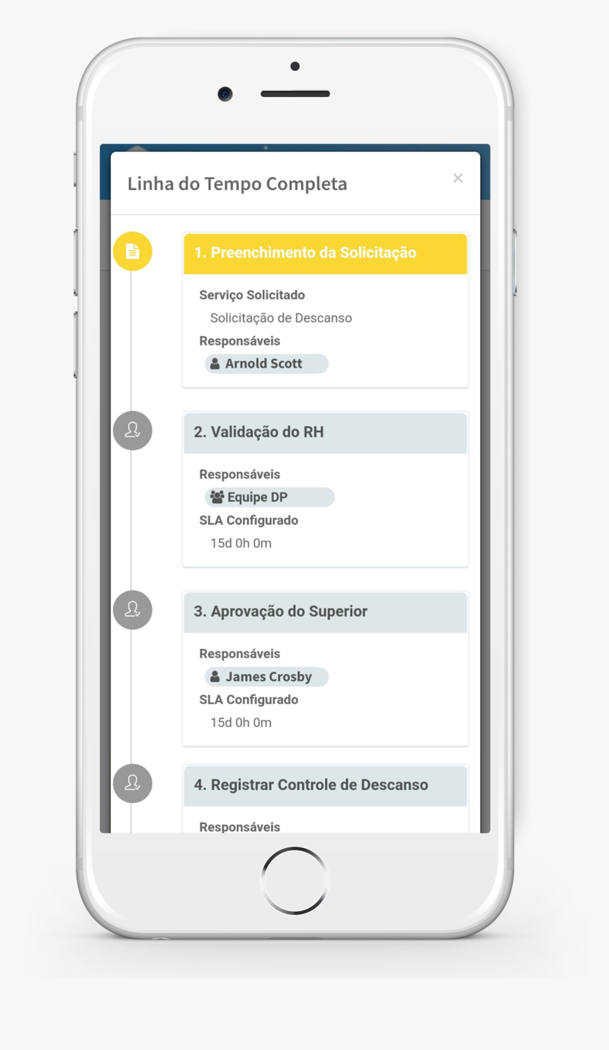 Mobile Phone Screen With A Timeline Of A Time Off Request - Telstra Home Dashboard, HD Png Download, Free Download