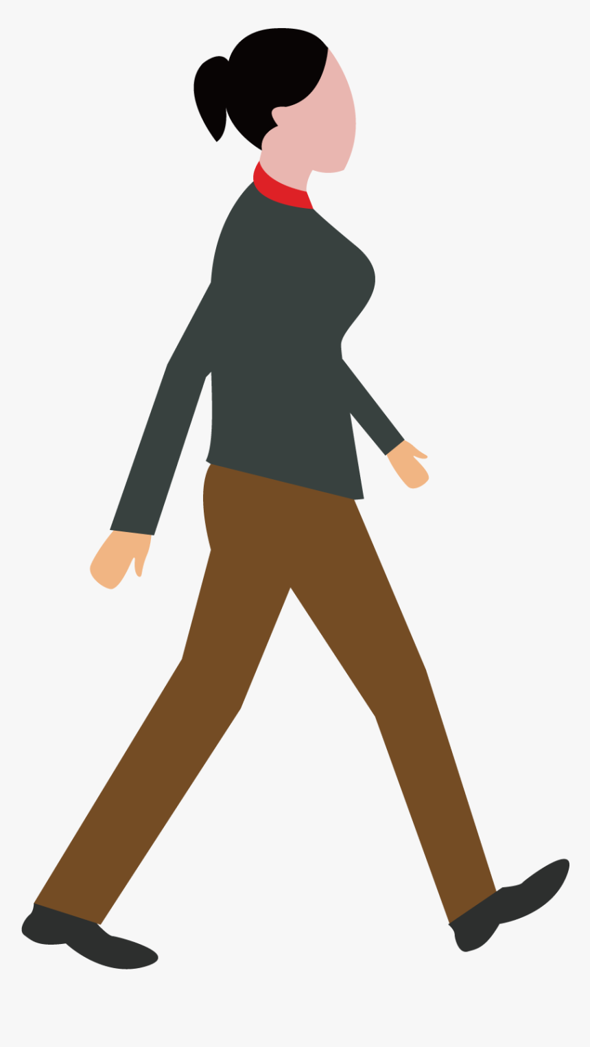 Walking Cartoon Png - Woman Walking Vector, Transparent Png, Free Download