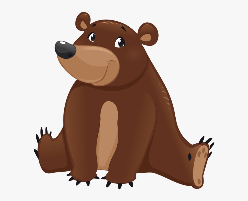 Animals Bear Vector, Clip Art, Content, Animals, Bears, - Smiling Brown Bear Cartoon, HD Png Download, Free Download
