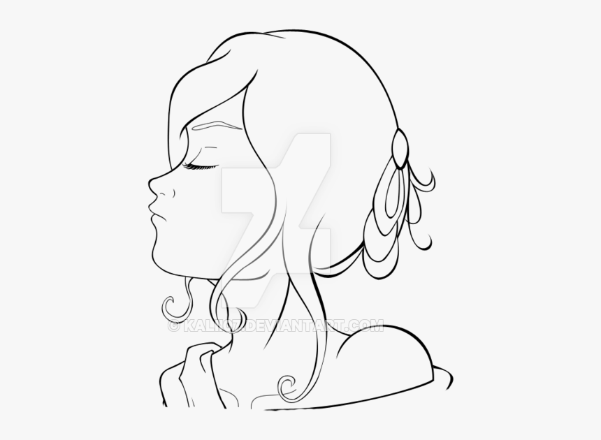 Elegant Drawing Profile - Face Womans Profile Drawing, HD Png Download, Free Download