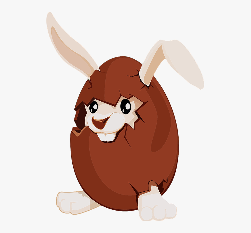 Animal, Bunny, Cartoon, Egg, Hatch, Rabbit - Cartoon Chocolate Easter Eggs, HD Png Download, Free Download