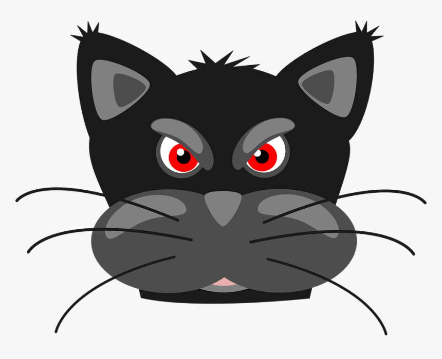 Black Cat Clipart Mean Cat - Sad Cat Face Clipart, HD Png Download, Free Download