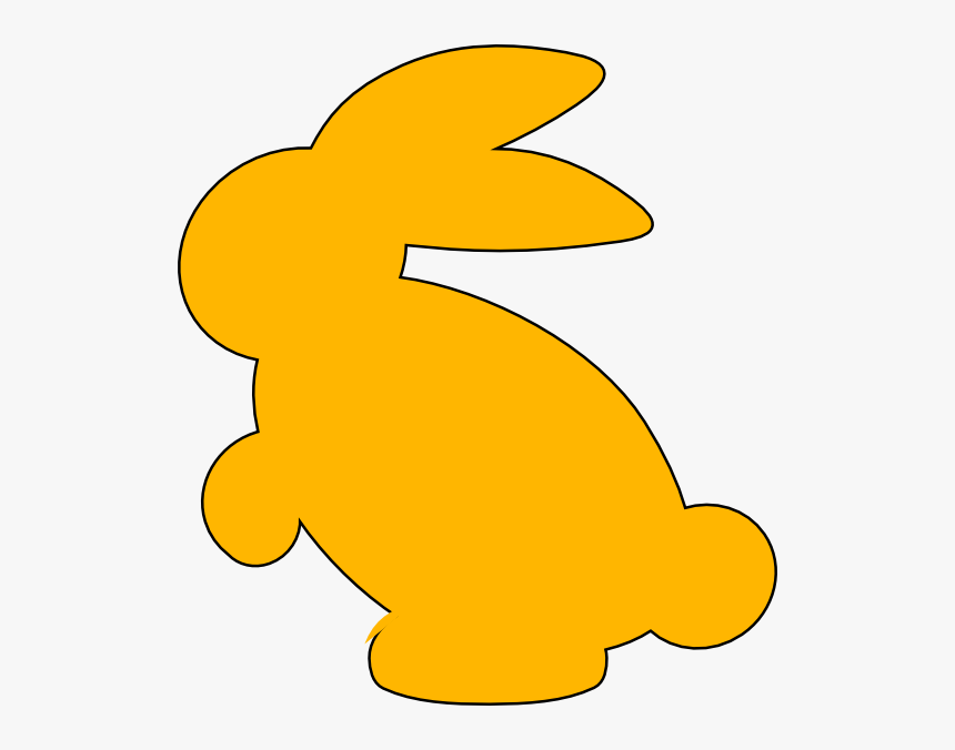 Yellow Bunny Silhouette Clip Art - Cute Cartoon Yellow Rabbits, HD Png Download, Free Download