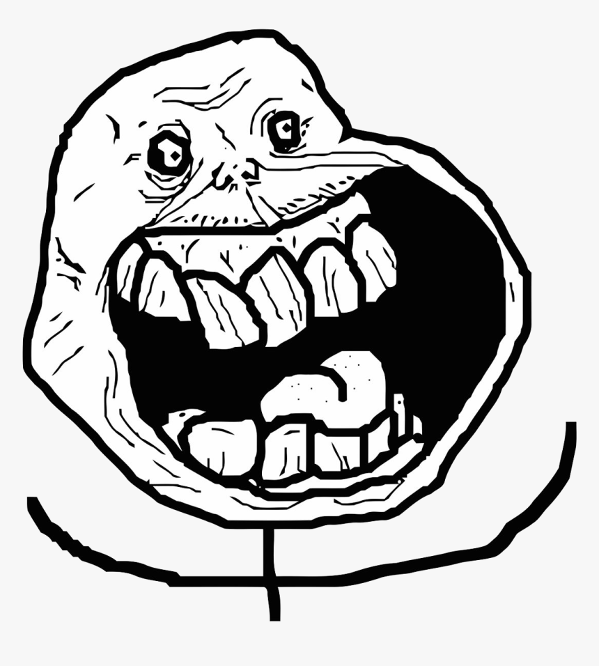 Troll Face Png - Rage Face Forever Alone, Transparent Png, Free Download