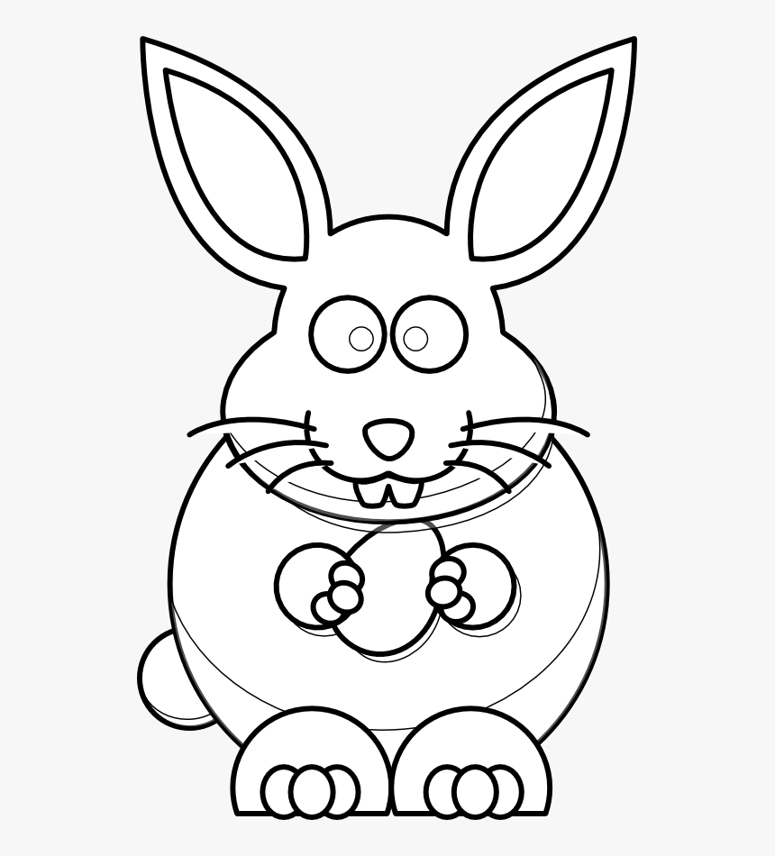 Cartoon Bunny Black White Line Art Scalable Vector - Cartoon Rabbit Clipart, HD Png Download, Free Download