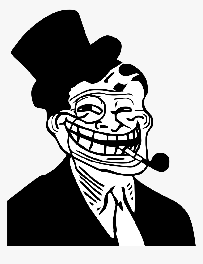 Angry Troll Face Png - Troll Face Top Hat, Transparent Png, Free Download