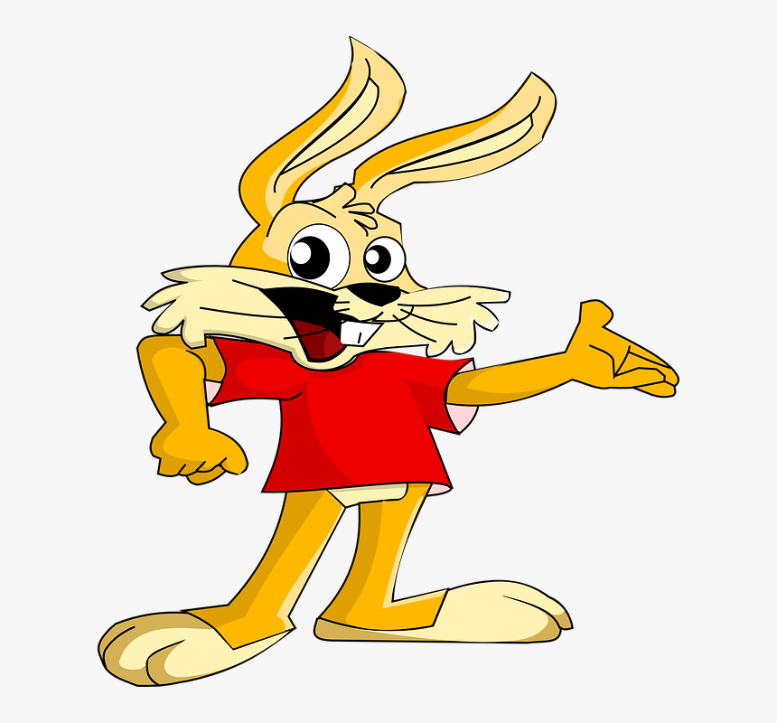 Rabbit, Comic, Bunny, Cartoon, Animal, Red Shirt - أرنب متحرك, HD Png Download, Free Download