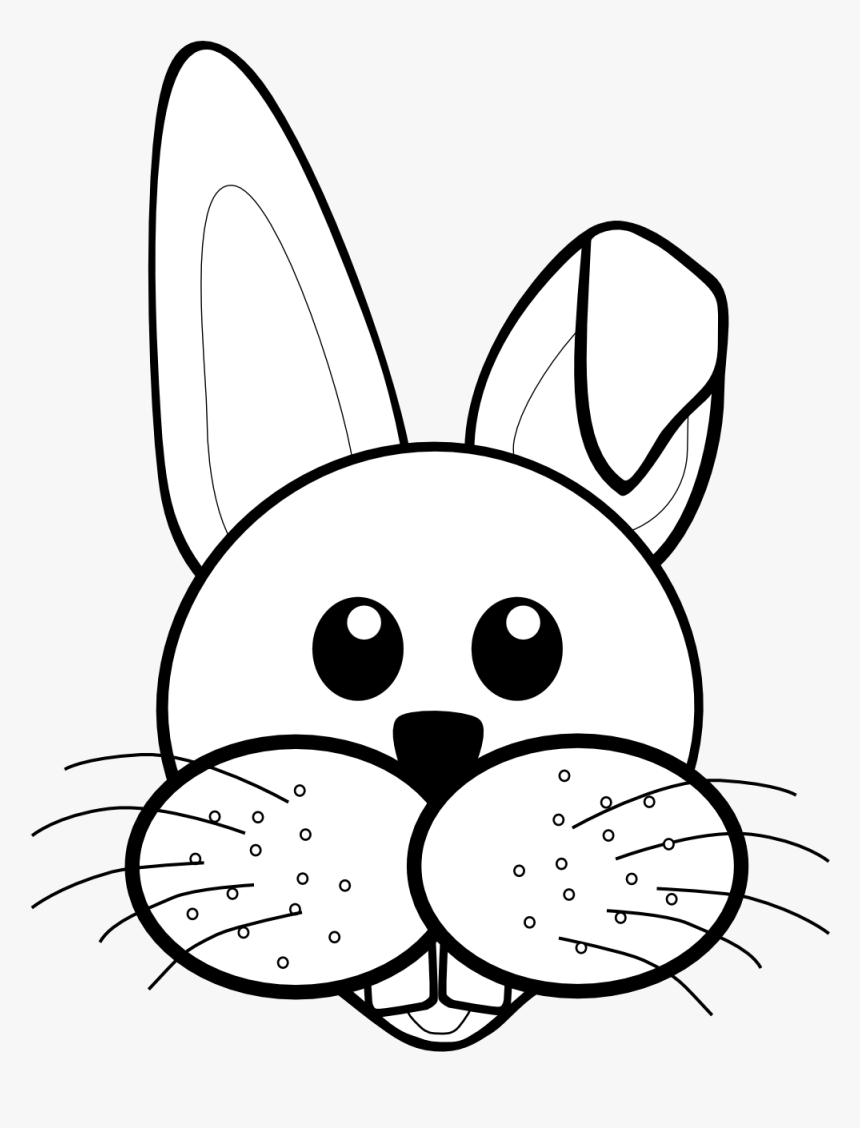 Rabbit Black And White Bunny Black And White Bunny - Easter Bunny Face Clipart, HD Png Download, Free Download