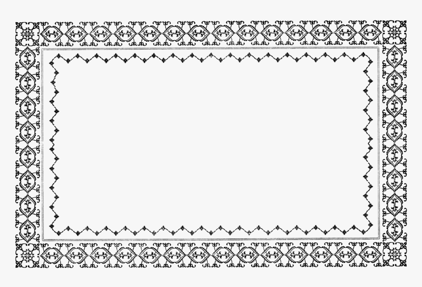 Free Vintage Border Clip Art - Vintage Borders In Black And White Png, Transparent Png, Free Download