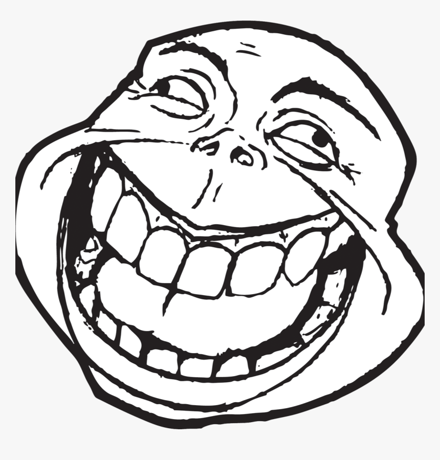 Big Open Mouth Troll Face - Funny Meme Faces Png, Transparent Png - kindpng...