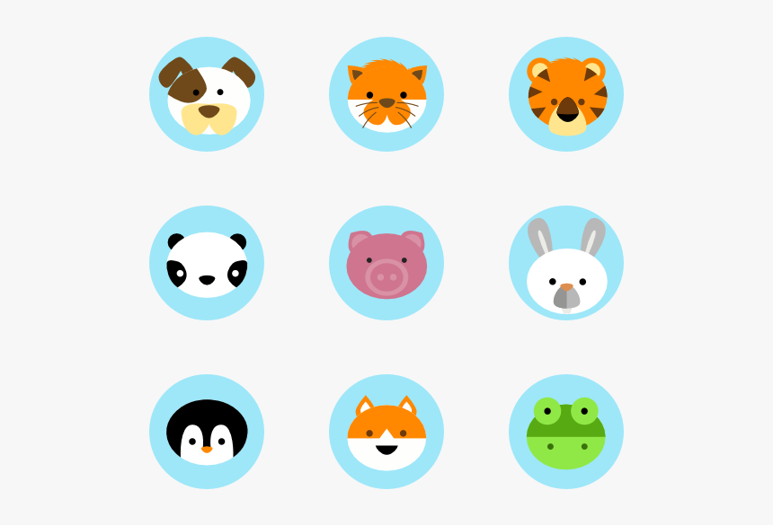 Banner Transparent Library Animals Vector - Cute Animal Icons, HD Png Download, Free Download