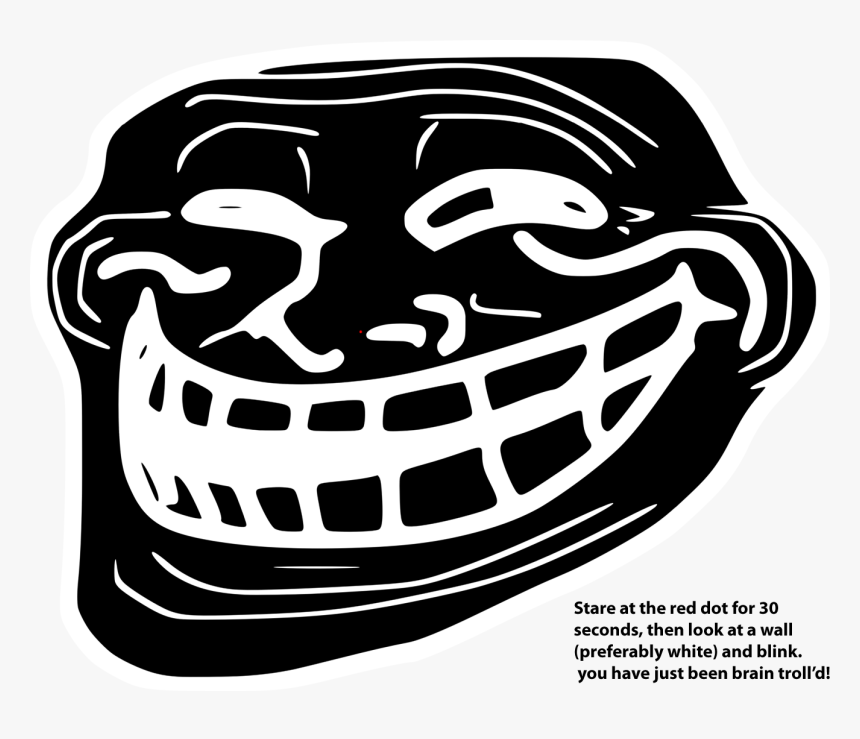 Dot Clipart Blinking Red - Troll Face Black And White, HD Png Download, Free Download