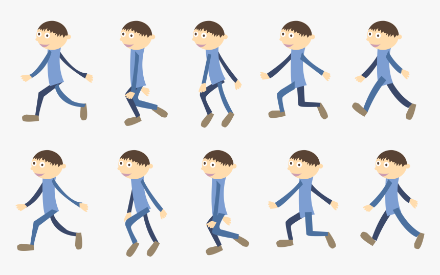 Clipart - Cartoon Man Walking Png, Transparent Png, Free Download