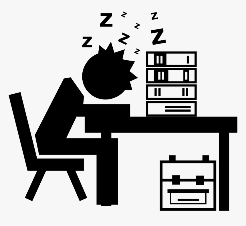 Professor Or Student Sleeping On His Desk With Books - Student Sleeping Png, Transparent Png, Free Download