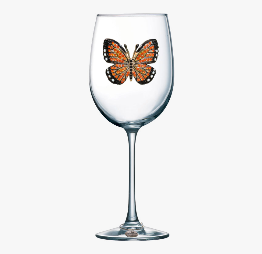Monarch Butterly Stemmed - Wine Glass With Pearl, HD Png Download, Free Download