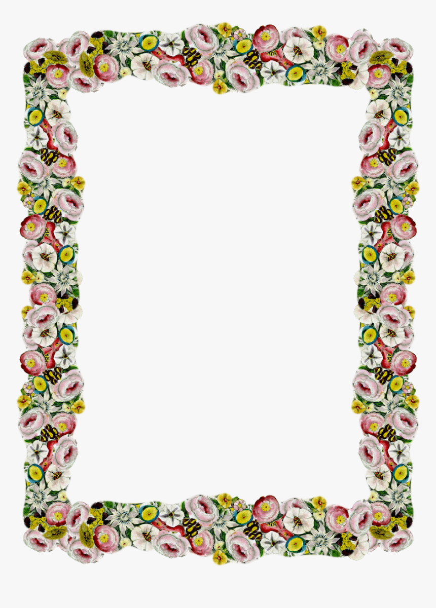 Free Digital Vintage Flower Frame And Border Png Blumenrahmen - Transparent Background Frames Png, Png Download, Free Download