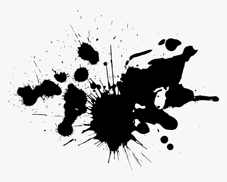 Ink Gimp Paint Brush - Black Transparent Background Paint Splatter Clipart, HD Png Download, Free Download