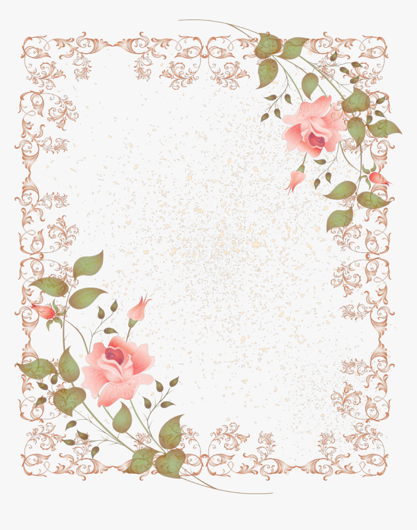 Retro Style Floral Border - Flower Simple Corner Design, HD Png Download, Free Download