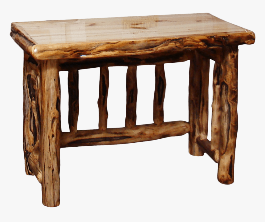 Aspen Log Spindled Table Desk W/ Gnarly Option - Coffee Table, HD Png Download, Free Download
