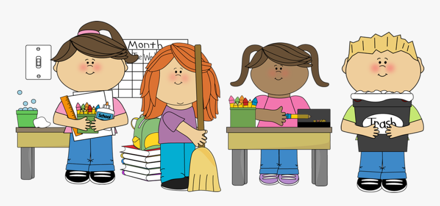 Cleaning Clipart Clean Student Desk - Tidy Up Classroom Clipart, HD Png Download, Free Download