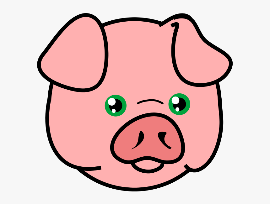Domestic Pig Face Drawing Clip Art - Pig Head Clipart, HD Png Download, Free Download