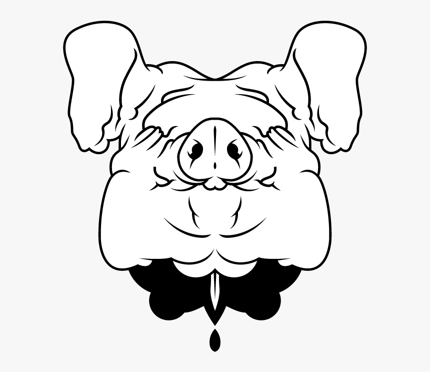 Freeuse Pig Head Drawing At Getdrawings Com Free - Dead Pig Head Drawing, HD Png Download, Free Download