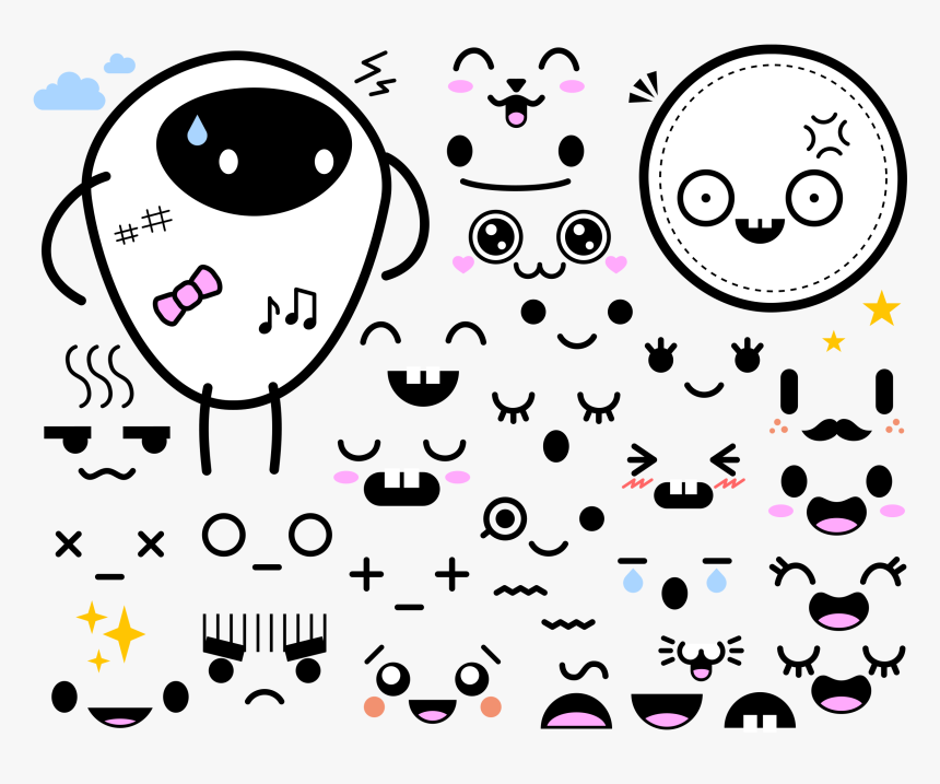 Nice Clipart Pretty Smile - Cute Japanese Cartoon Faces, HD Png Download, Free Download