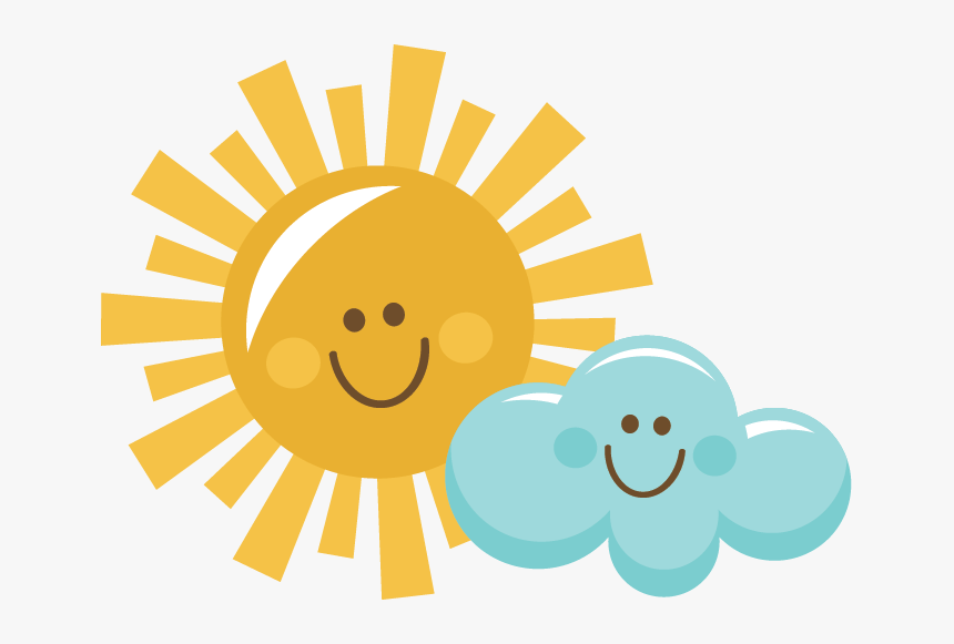 Transparent Happy Clip Art - Cute Sun And Clouds Clipart Png, Png Download, Free Download