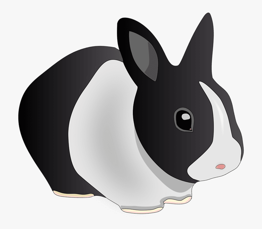 Black And White Rabbit Transparent Png Image - Free Rabbit Clip Art, Png Download, Free Download