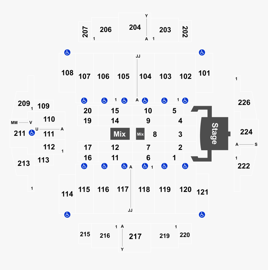 Tacoma Dome Seating Chart Section 115 Row R, HD Png Download, Free Download