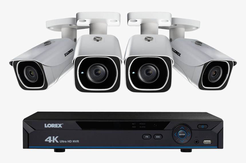 Ip Camera System With 4 Ultra Hd 4k Security Cameras - Nvr Camera System, HD Png Download, Free Download