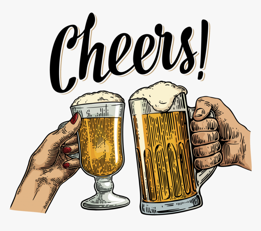 Cheers Png -beer And Wine Glass Cheers, Hd Png Download - Transparent Background Cheers Beer, Png Download, Free Download