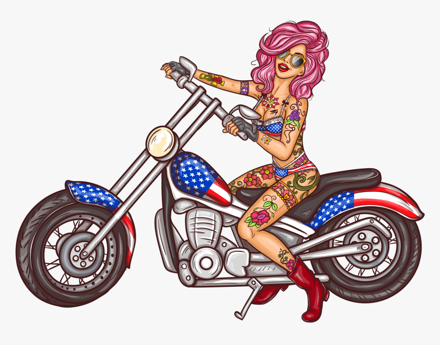 Girls On Motorcycles Png - Biker Girl Png, Transparent Png, Free Download