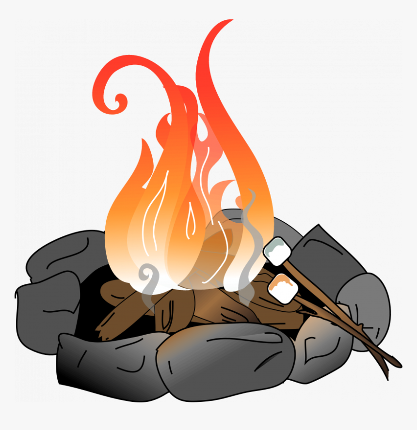 Campfire With Marshmallows Clipart - Fire Pit Clipart, HD Png Download, Free Download