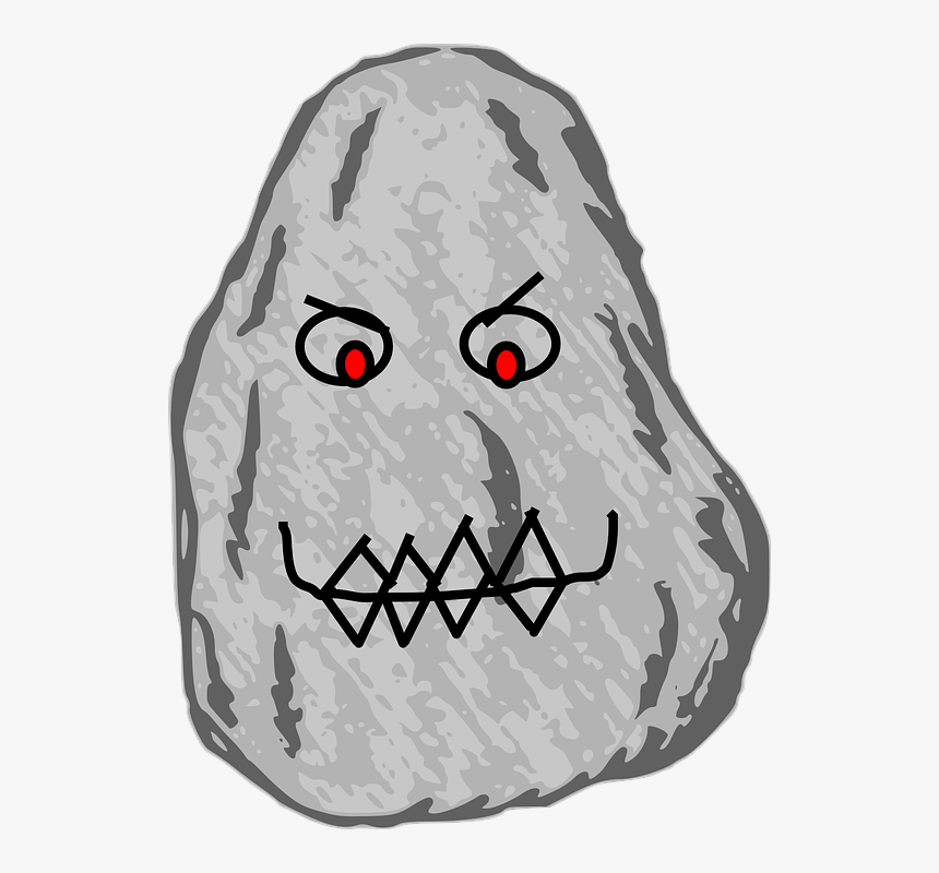Stone, Rock, Cartoon, Angry, Furious, Expression, Comic - Rock Clip Art Free, HD Png Download, Free Download