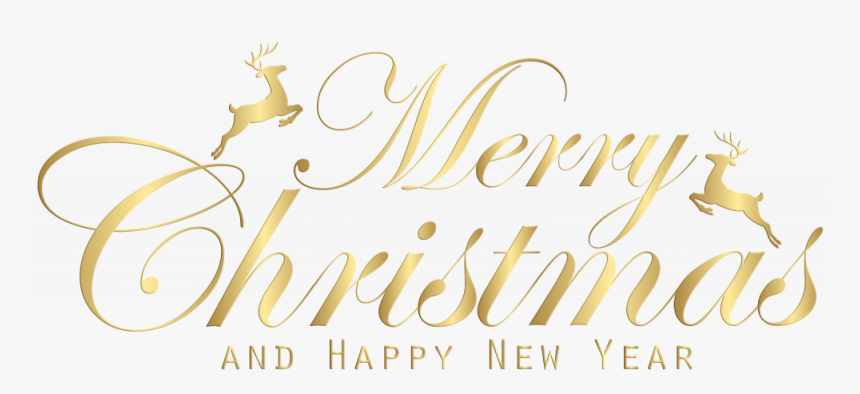 Happy New Year Gold Png -merry Christmas And Happy - Merry Christmas And Happy New Year Png, Transparent Png, Free Download