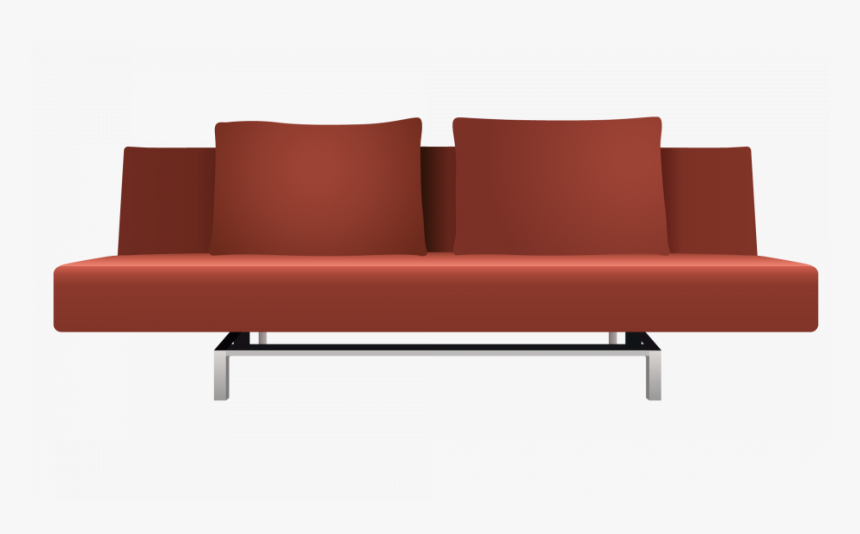 Futon Couch Red White Brown Leather Sleeper Fantastic - Modern Sleeper Sofa, HD Png Download, Free Download