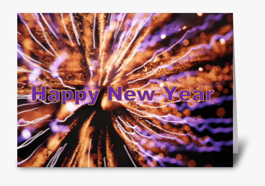 Happy New Year Greeting Card - Fireworks, HD Png Download, Free Download