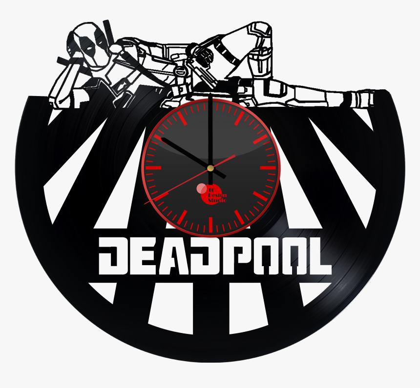 Deadpool Handmade Vinyl Record Wall Clock Fan Gift - Phonograph Record, HD Png Download, Free Download