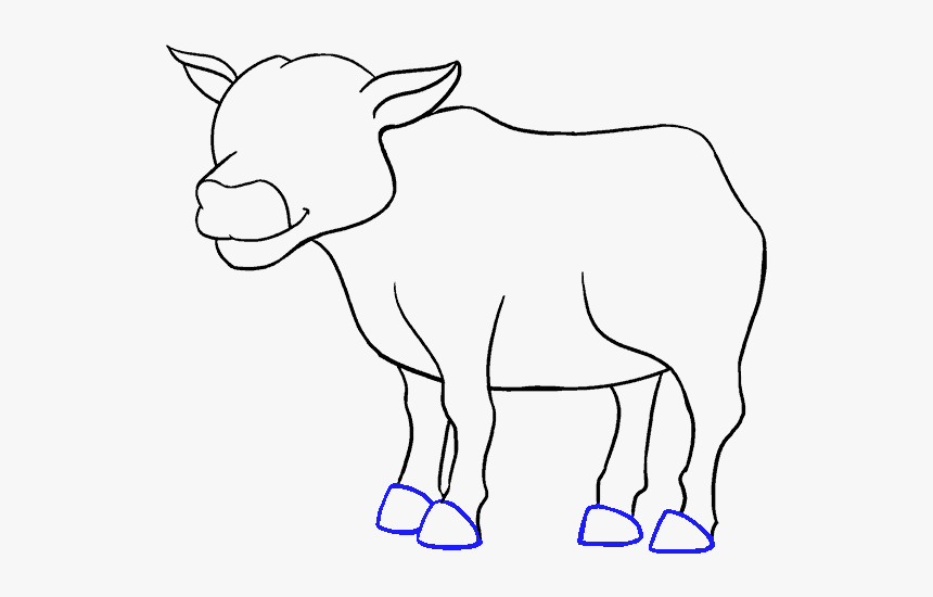 How To Draw Cow - Cartoon Easy Cow Drawing, HD Png Download, Free Download