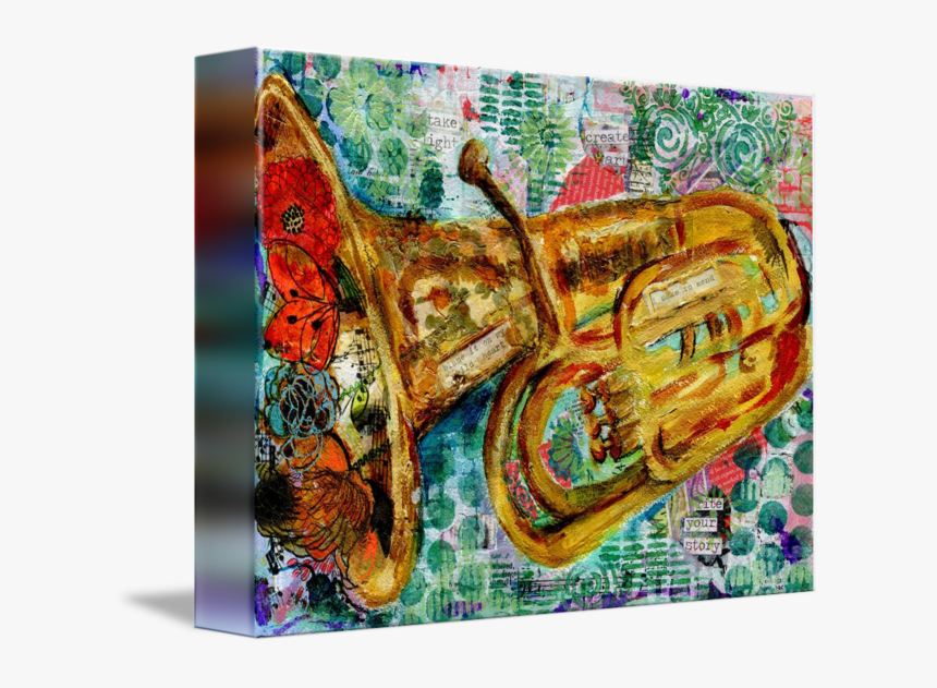 Musical Instrument Tuba Time Music Art By Miriam Schulman - Tuba Paintings, HD Png Download, Free Download