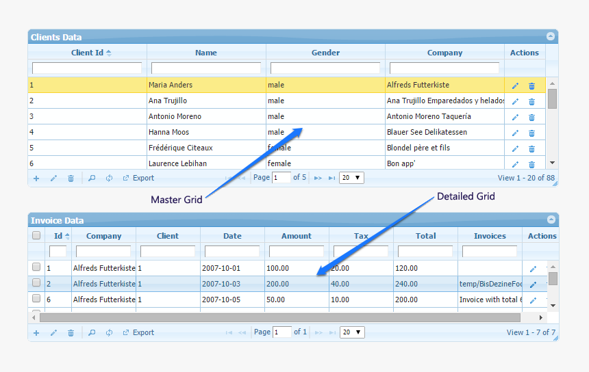 Jqgrid Export To Excel Demo Javascript Download - Php Grid Master Detail, HD Png Download, Free Download