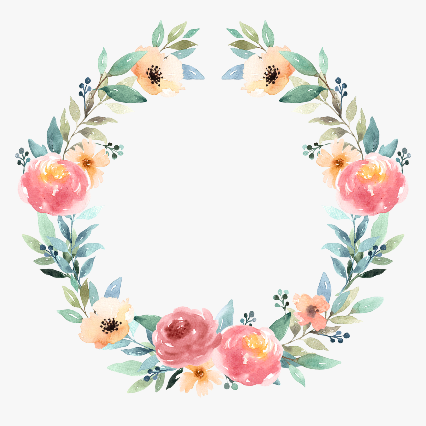 Watercolor Floral Circle Png, Transparent Png, Free Download