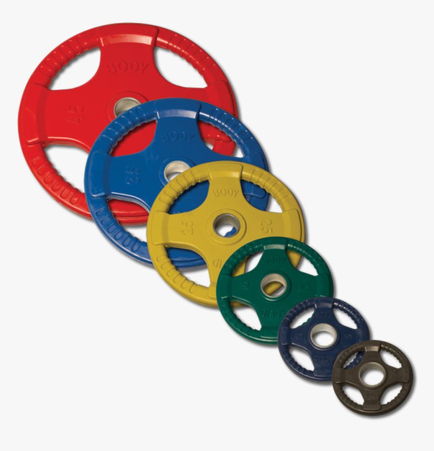 Colored Rubber Hand Grip Olympic Plate Set - Olympic Color Weight Plates, HD Png Download, Free Download