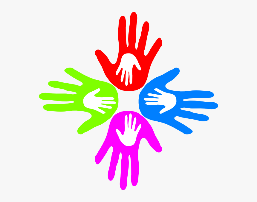 Colored Hands Clip Art - Colorful Hand Icon Png, Transparent Png, Free Download