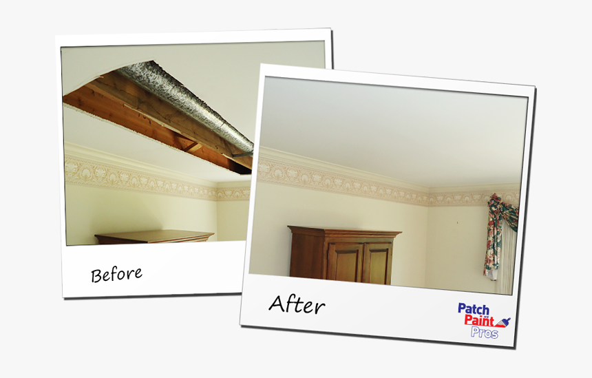 Blue Bell Drywall Repair And Basement Finishing - Ceiling Drywall Repair Before And After, HD Png Download, Free Download