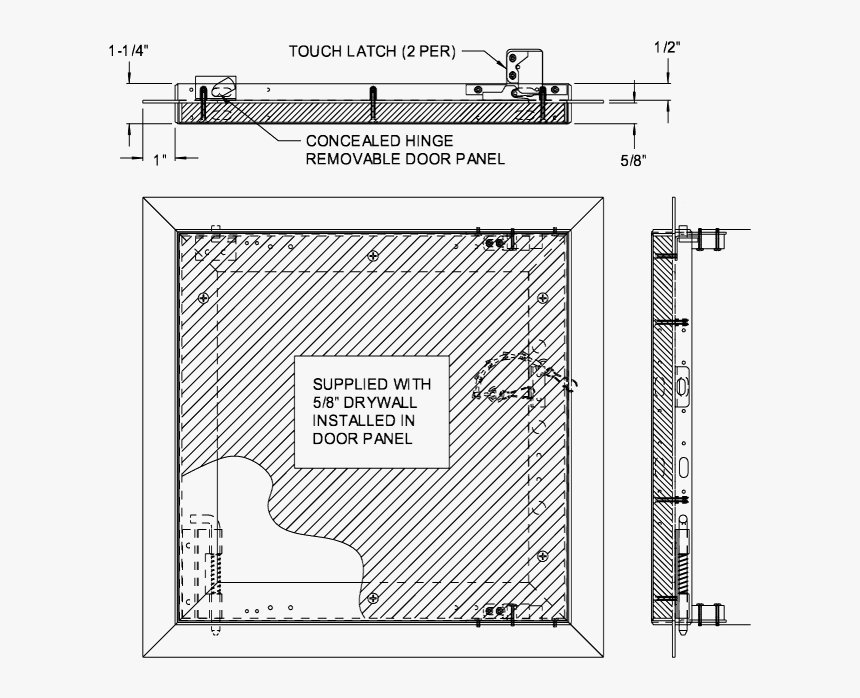 Dw5058-schematic - Concealed Hinge Access Panel, HD Png Download, Free Download