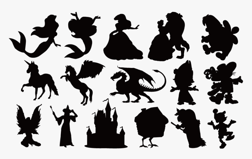 Fairy Tale Silhouette Clip Art - Disney Characters Silhouette Png, Transparent Png, Free Download