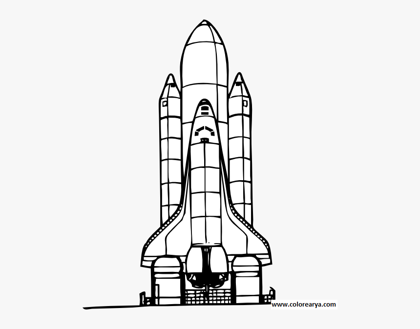 Colorear Naves Espaciales - Space Shuttle Clip Art Black And White, HD Png Download, Free Download