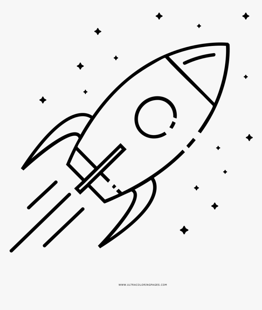 Nave-espacial Coloring Page - Rocket Line Art, HD Png Download, Free Download